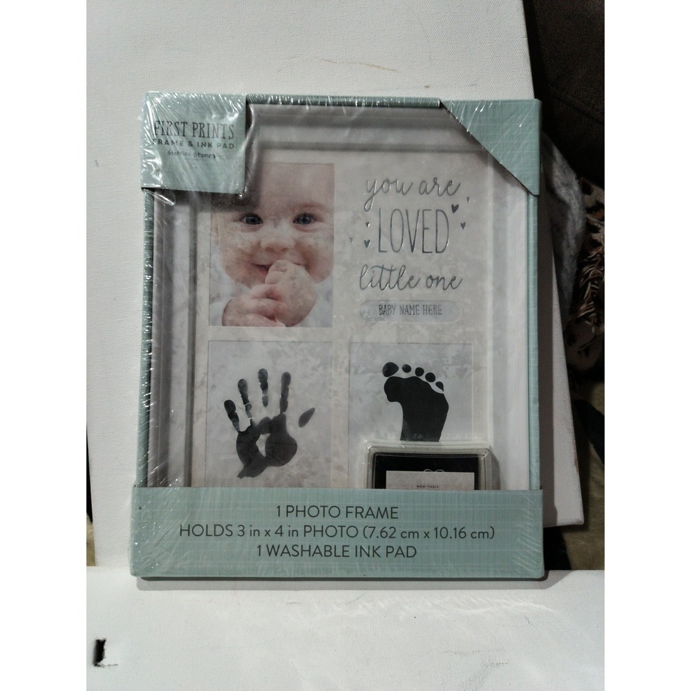 First Prints Baby Hand Print & Photo Frame Gift Box Includes Ink pad